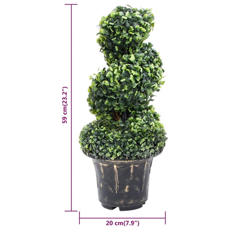 Spirala ze sztucznego bukszpanu, z doniczką, zielona, 59 cm