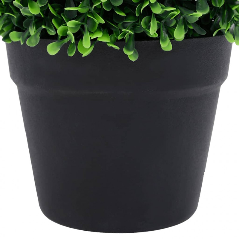Kule ze sztucznego bukszpanu w doniczce, 2 szt., zielone, 37 cm