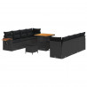 Zestaw Sof na Ogród z poduszką 12 pcs Czarny polirattan