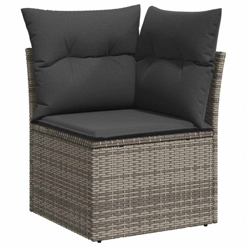 Zestaw Sof na Ogród z poduszką 12 pcs Szary polirattan