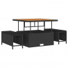 Zestaw Sof na Ogród z poduszką 12 pcs Czarny polirattan