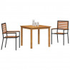 Zestaw do jadalni w ogrodzie 3 pcs Czarny Lite Drewno Akacji