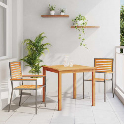 Zestaw do jadalni w ogrodzie 3 pcs Szary Lite Drewno Akacji