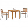 Zestaw do jadalni w ogrodzie 3 pcs Szary Lite Drewno Akacji