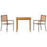 Zestaw do jadalni w ogrodzie 3 pcs Szary Lite Drewno Akacji