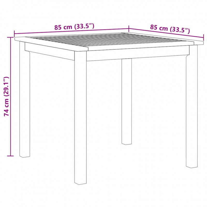 Zestaw do jadalni w ogrodzie 5 pcs Beżowy Lite Drewno Akacji
