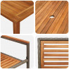 Zestaw do jadalni w ogrodzie 5 pcs Szary Lite Drewno Akacji