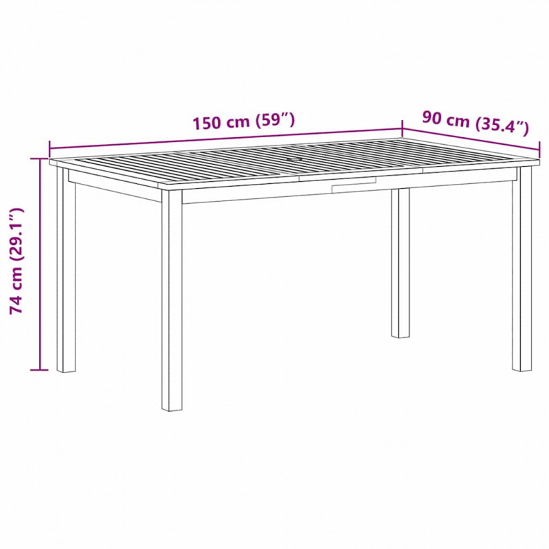 Zestaw do jadalni w ogrodzie 5 pcs Beżowy Lite Drewno Akacji