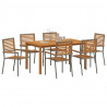 Zestaw do jadalni w ogrodzie 7 pcs Szary Lite Drewno Akacji
