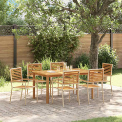 Zestaw do jadalni w ogrodzie 7 pcs Beżowy Lite Drewno Akacji