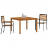 Zestaw do jadalni w ogrodzie 3 pcs Czarny Lite Drewno Akacji