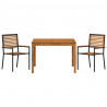 Zestaw do jadalni w ogrodzie 3 pcs Czarny Lite Drewno Akacji