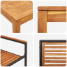 Zestaw do jadalni w ogrodzie 3 pcs Czarny Lite Drewno Akacji