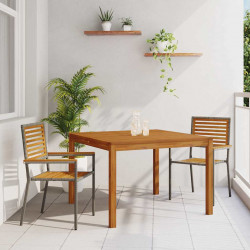 Zestaw do jadalni w ogrodzie 3 pcs Szary Lite Drewno Akacji