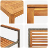 Zestaw do jadalni w ogrodzie 3 pcs Szary Lite Drewno Akacji