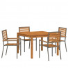 Zestaw do jadalni w ogrodzie 5 pcs Szary Lite Drewno Akacji