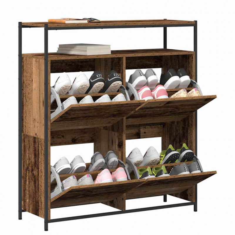 Szafka na buty z półką Stare drewno 100 x 34 x 112 cm