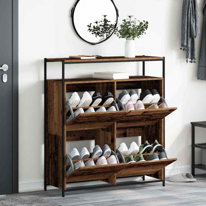 Szafka na buty z półką Stare drewno 100 x 34 x 112 cm