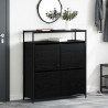 Szafka na buty z półką z drzwiami Czarny Dąb 100 x 34 x 112 cm