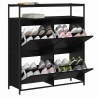 Szafka na buty z półką z drzwiami Czarny Dąb 100 x 34 x 112 cm