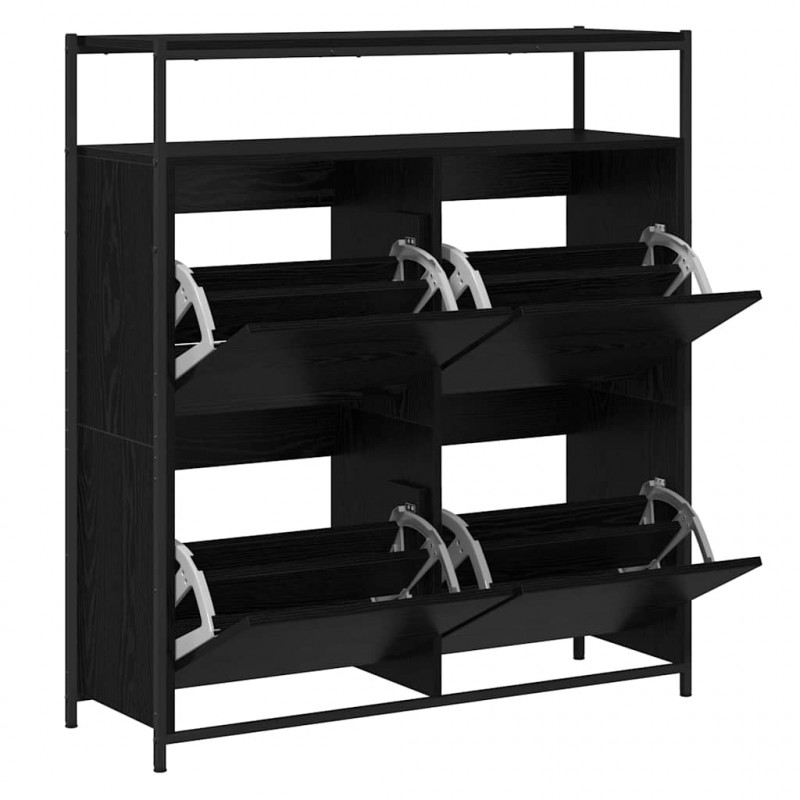 Szafka na buty z półką z drzwiami Czarny Dąb 100 x 34 x 112 cm