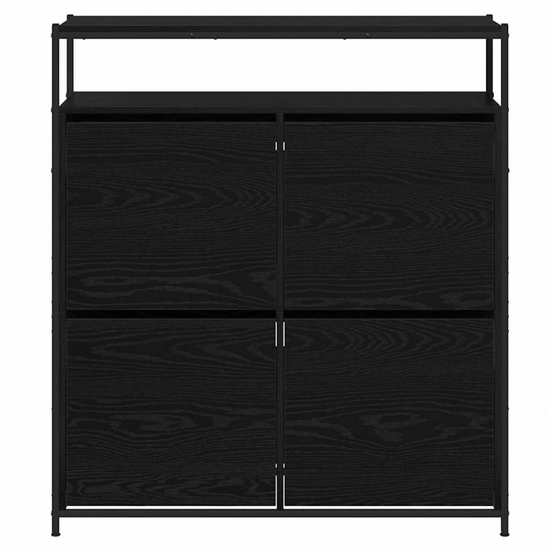 Szafka na buty z półką z drzwiami Czarny Dąb 100 x 34 x 112 cm