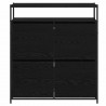 Szafka na buty z półką z drzwiami Czarny Dąb 100 x 34 x 112 cm