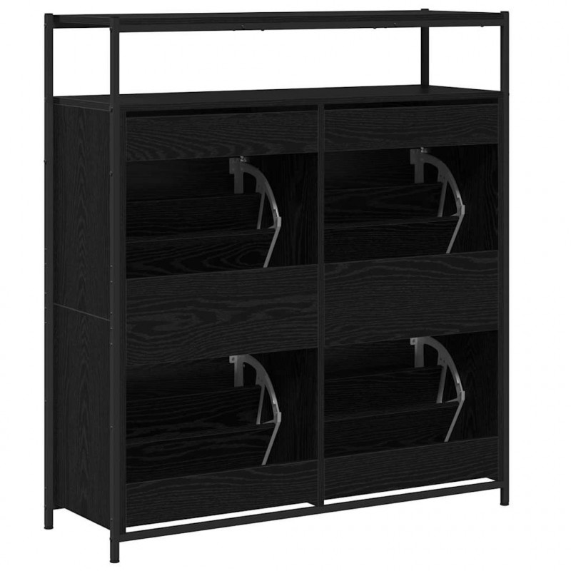 Szafka na buty z półką z drzwiami Czarny Dąb 100 x 34 x 112 cm
