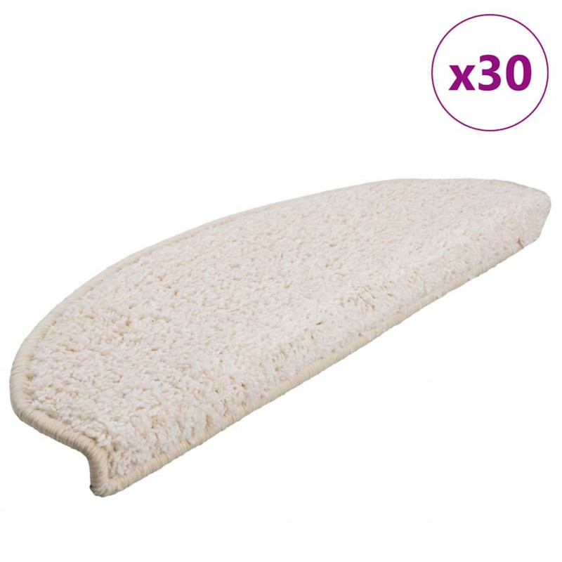 Maty na schody 30 szt. 65x21x4 cm Białe półokrągłe duże