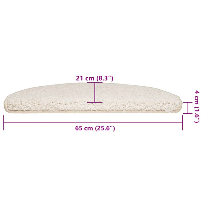 Maty na schody 30 szt. 65x21x4 cm Białe półokrągłe duże