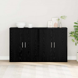 Bufet 2 pcs Czarny Dąb 60 x 31 x 70 cm Materiał drewnopochodny