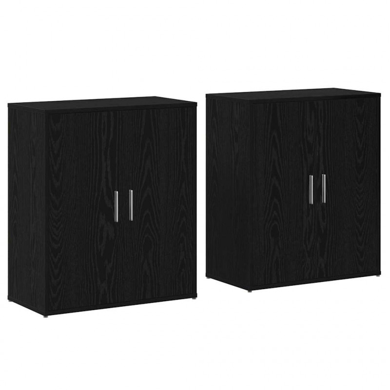 Bufet 2 pcs Czarny Dąb 60 x 31 x 70 cm Materiał drewnopochodny