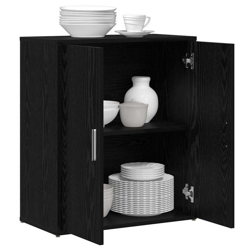 Bufet 2 pcs Czarny Dąb 60 x 31 x 70 cm Materiał drewnopochodny
