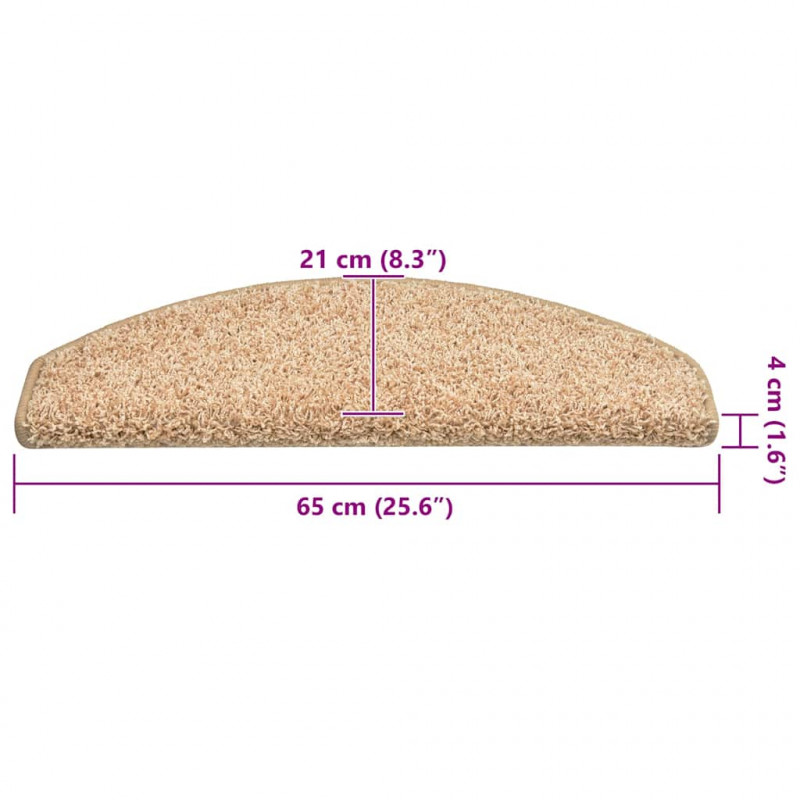 Maty na schody 30 szt. 65x21x4 cm, złote, półokrągłe, duże