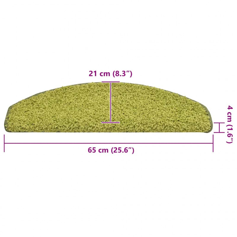 Maty na schody 30 szt. 65x21x4 cm Zielone półokrągłe duże