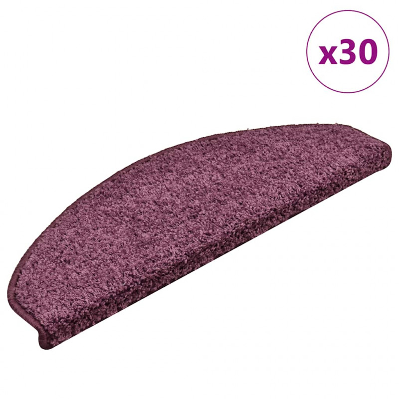 Maty na schody 30 szt. 65x21x4 cm Ciemnofioletowe, półokrągłe, duże