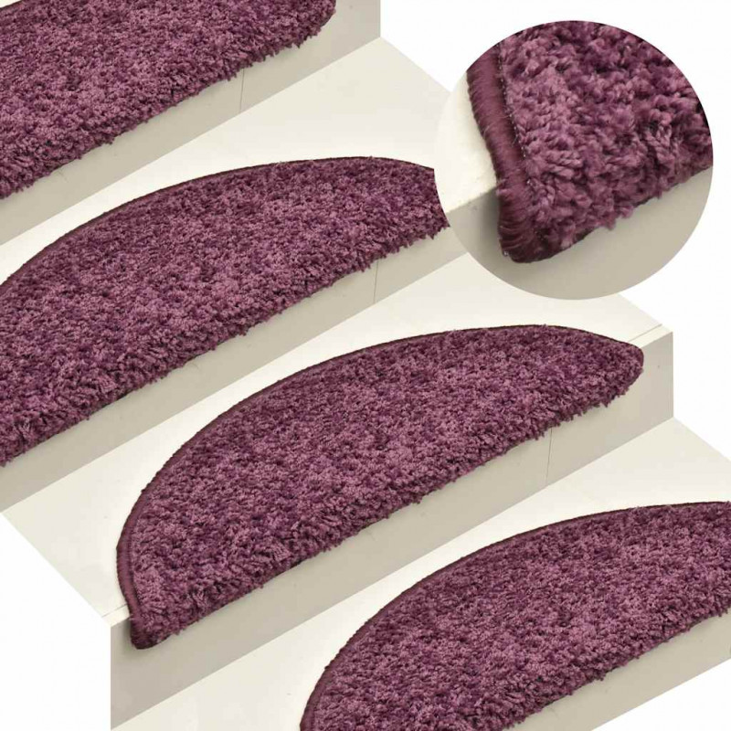 Maty na schody 30 szt. 65x21x4 cm Ciemnofioletowe, półokrągłe, duże