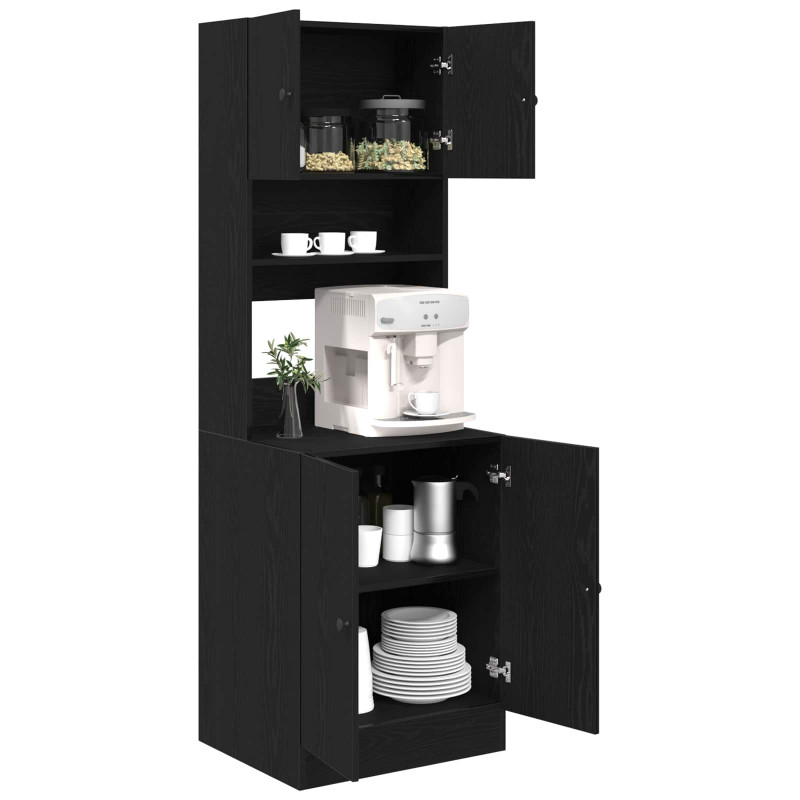 Kredens kuchenny z półką 2 pcs Czarny Dąb 60 x 50 x 180 cm