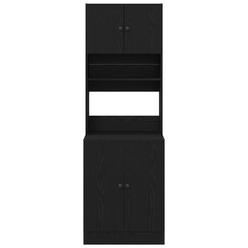 Kredens kuchenny z półką 2 pcs Czarny Dąb 60 x 50 x 180 cm