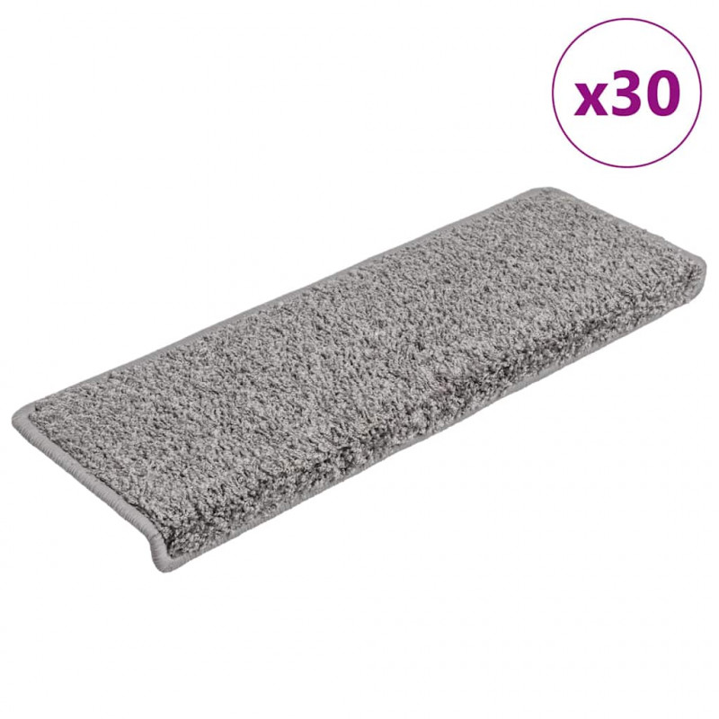 Maty na schody 30 szt. 65x21x4 cm Szare, prostokątne krawędzie