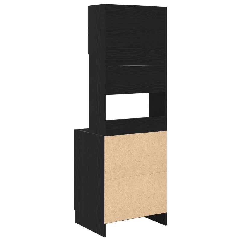 Kredens kuchenny z półką 2 pcs Czarny Dąb 60 x 50 x 180 cm