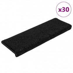 Maty na schody 30 szt. 65x21x4 cm, czarne, prostokątne krawędzie