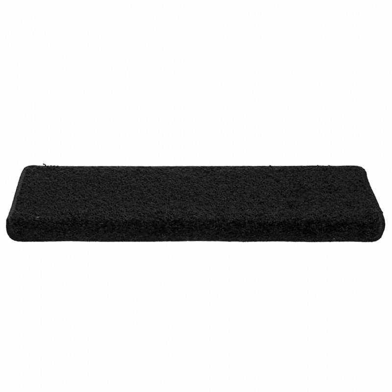 Maty na schody 30 szt. 65x21x4 cm, czarne, prostokątne krawędzie