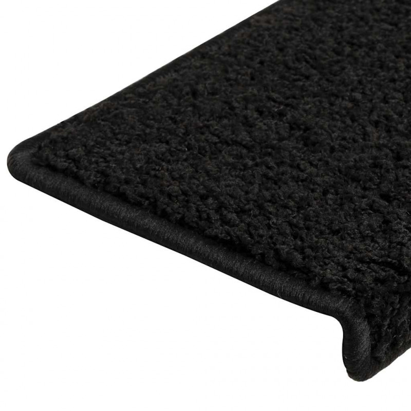 Maty na schody 30 szt. 65x21x4 cm, czarne, prostokątne krawędzie