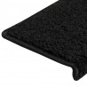 Maty na schody 30 szt. 65x21x4 cm, czarne, prostokątne krawędzie