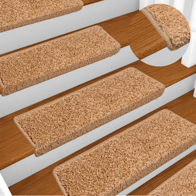 Maty na schody 30 szt. 65x21x4 cm Beżowe, prostokątne krawędzie
