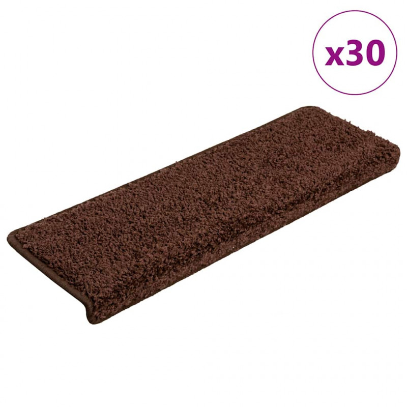 Maty na schody 30 szt. 65x21x4 cm Brązowe prostokątne krawędzie