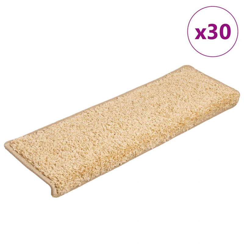 Maty na schody 30 szt. 65x21x4 cm kremowe, prostokątne krawędzie