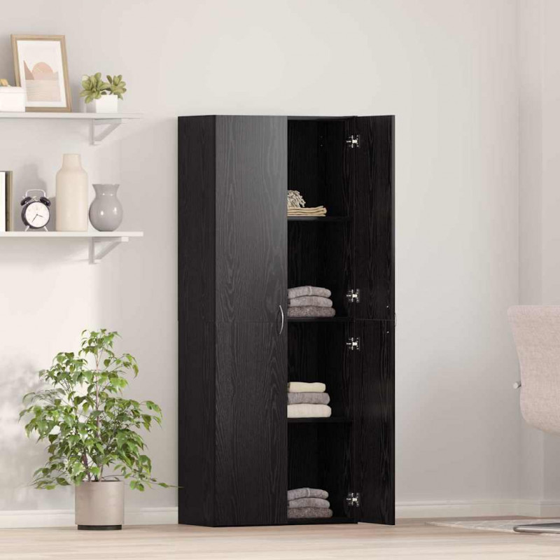 Biurowa szafka z półką z drzwiami Czarny Dąb 70 x 32 x 77.5 cm