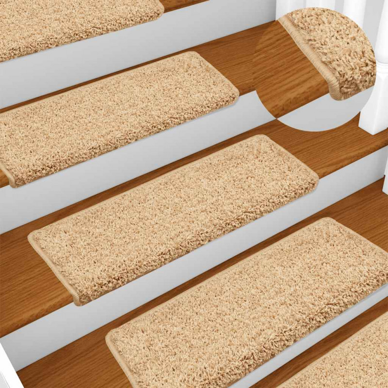 Maty na schody 30 szt. 65x21x4 cm kremowe, prostokątne krawędzie